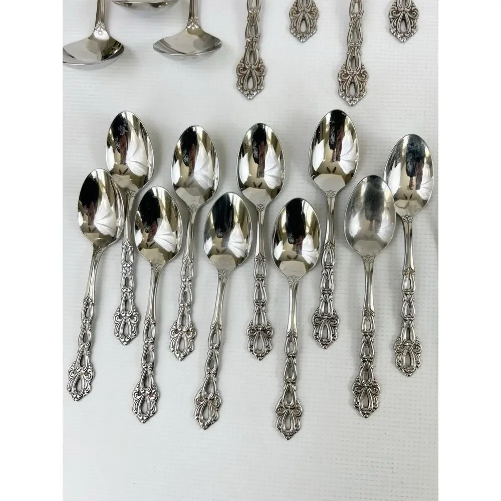 Oneida Chandelier Community Stainless Flatware Serving Spoons Fork Knife 38 Pcs